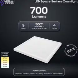 4 in. 65-Watt Equivalent LED Dimmable Square Surface Downlight, 700 Lumens, 2700K-5000K Selectable