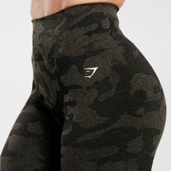 Gymshark Adapt Camo Seamless Ribbed Legging Black-Camo Women's Size Small 