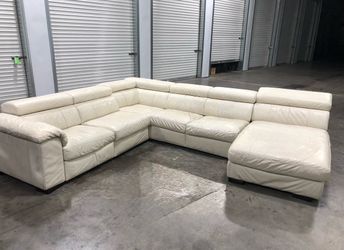 $5,000 Macy’s Genuine Leather Reclining Sectional – $1,200 OBO