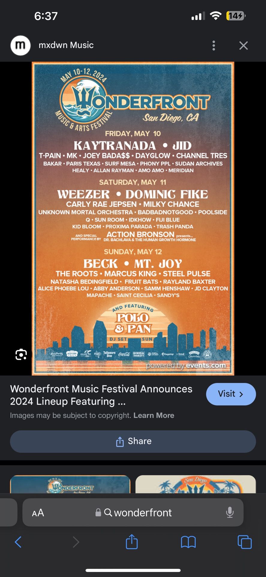 Wonderfront GA 3-Day Ticket