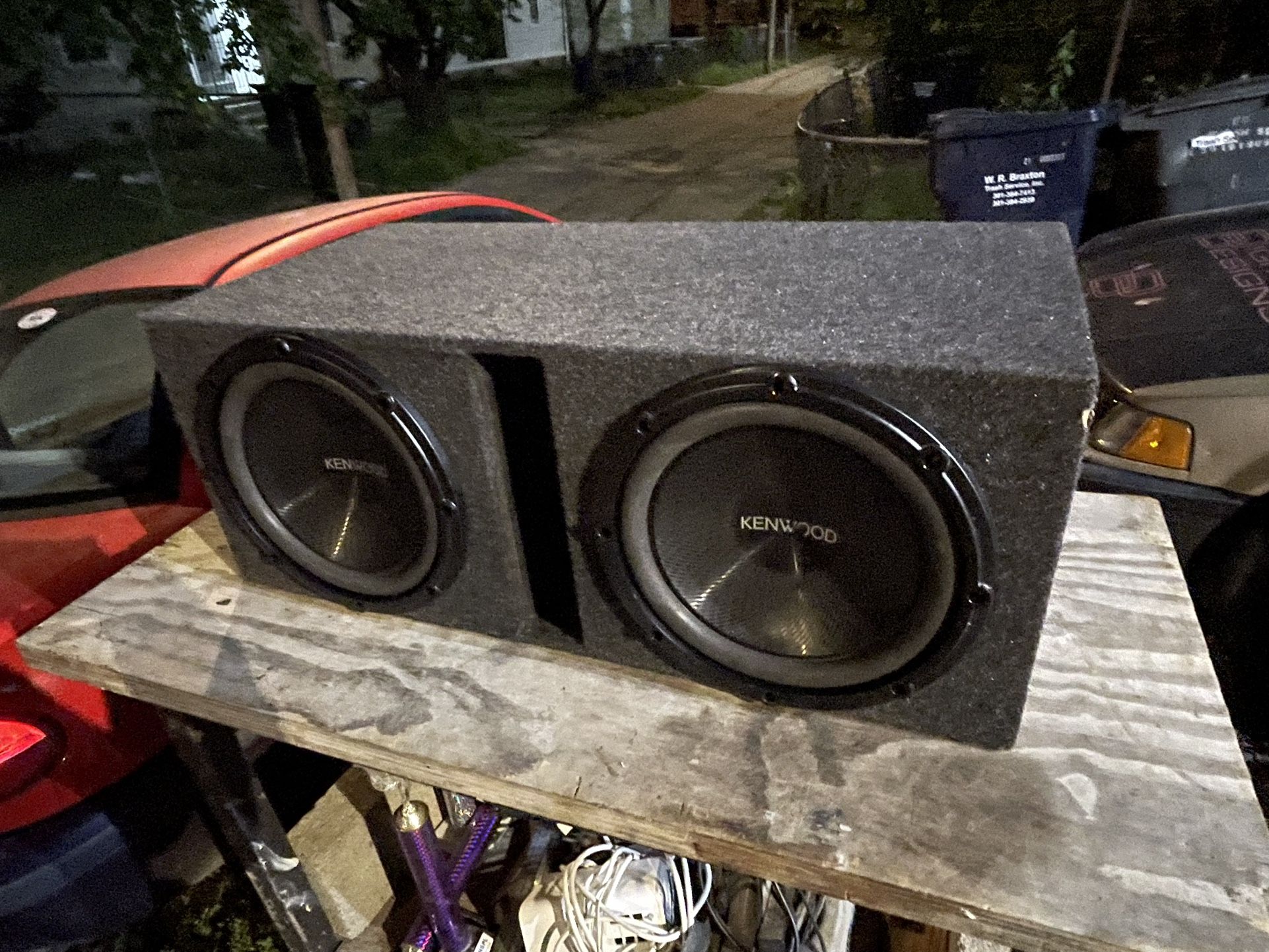 Two 1000Watt Kenwood 12” Subwoofers in MDF slot Ported Enclosure $100 FIRM and FINAL $100