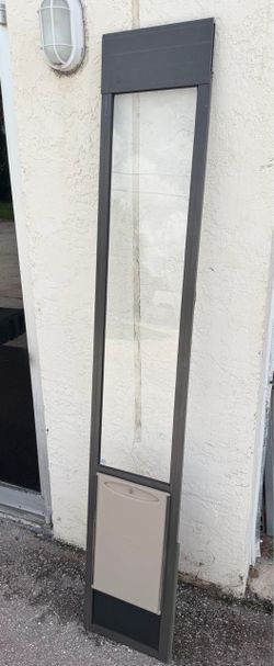 76.5”-81” PetSafe Glass Sliding Patio Pet Door - No-Cut / Renter Friendly Dog Door! For Large Dogs up to 100lbs. Adjustable Height. Spring loaded adju