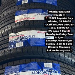 SET OF NEW TIRES, 215/60R17 ATLANDER , INCLUDING MOUNTING AND BALANCING. ASK ME FOR ANY SIZE OR BRAND