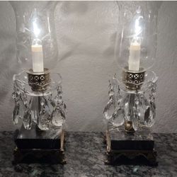**VTG* Elegant** Solid Brass & Marble/Mid Century/ Hollywood Regency Lamps