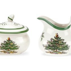 Spode Christmas Tree Sugar & Creamer Set 