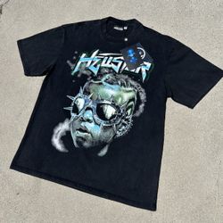 Hellstar Spiked Goggles Graphic Tee Black Vintage Wash Size