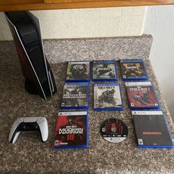 PS5, Controller, And Games 