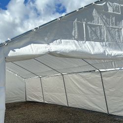 20x40 Canopy With Heavy Duty Top And Side Walls 