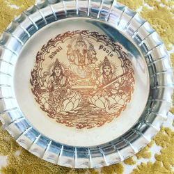 Lakshmi Puja or Lakshmi Pooja Silver Tray