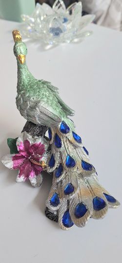 Peacock Aquarium Figurine