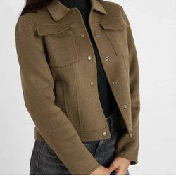 Banana Republic women’sDouble-Faced Trucker Jacket, Heritage Olive SIZE XS