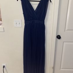 Lulus XS Navy Chiffon Bridesmaids Dress