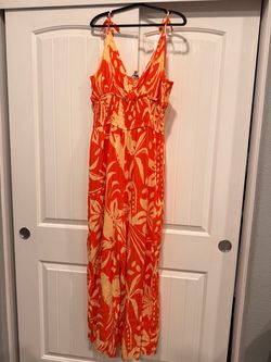 Orange Tropical Jumpsuit