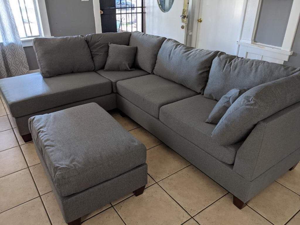 New Gray Sectional Couch Only $50 Down Payment