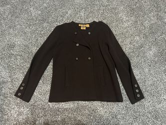 Chocolate Brown TORY BURCH 100% Wool Jacket Size Medium