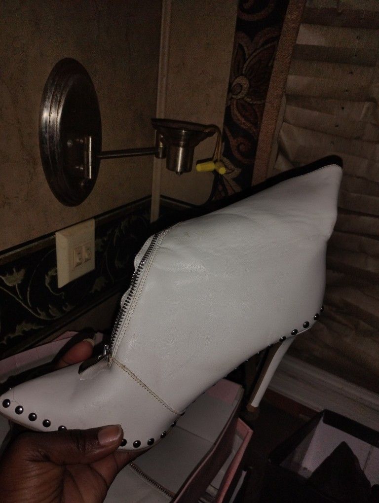 White Ankle Length Boots $30 Obo