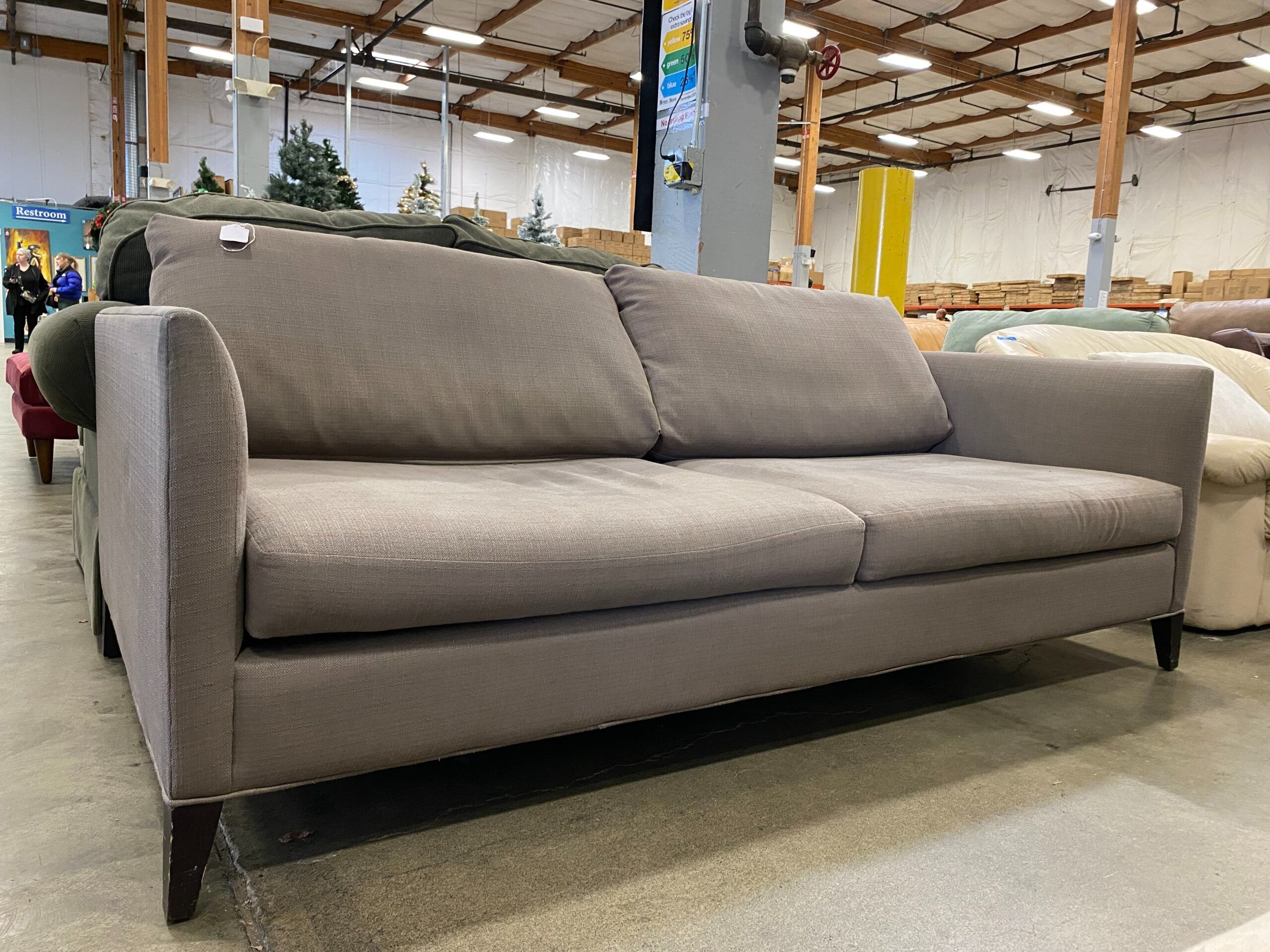 CRATE & BARREL Grey Fabric Sofa