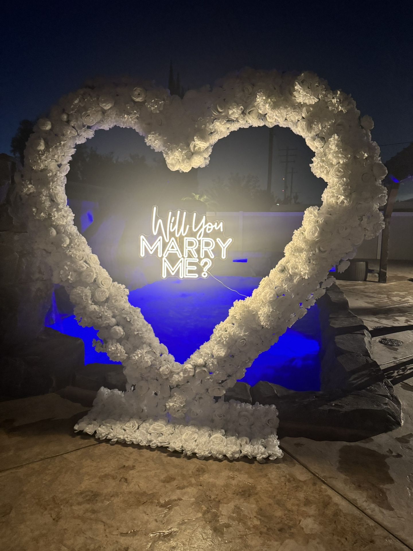 Proposal Backdrop White Heart Arch