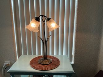 Vintage tulip style lamp brass base