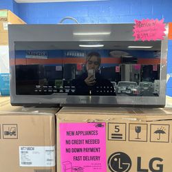 BLACK STAINLESS STEEL SAMSUNG MICROWAVE OVEN 