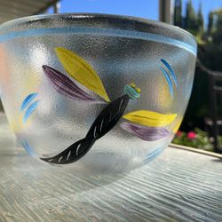 kosta boda dragonfly bowl vintage w/original box/card