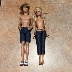 Mattel Barbie 1999 & Ken 2009 Dolls