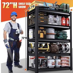 72”H Garage Shelving,Adjustable Garage Storage Shelves,2500LB Heavy Duty Shelves,Easy Assembly Metal