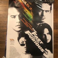 The Fast And Furious Poster 2 sided Original Movie Theater Stand Promotional 