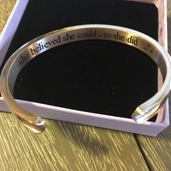 Hair Tie Holder Bracelet With Inscription 