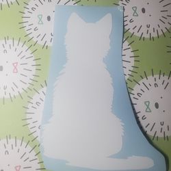 Cat Sticker,  White Vinyl 
