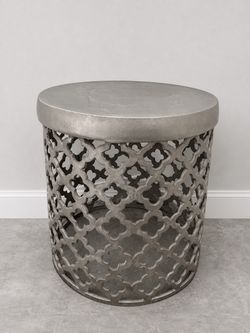 Decorative Metal Storage End Table / Blanket Basket – $40