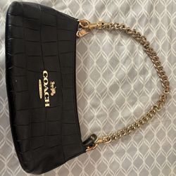 Coach Charlotte Croc Embossed Shoulder Bag