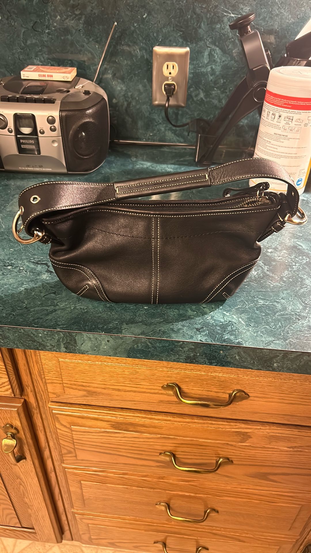 New Black Tote Bag 6 X 12“