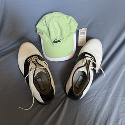 Used Arnold Palmer Men’s 8 M Golf Shoes And Lacoste NWT Hat
