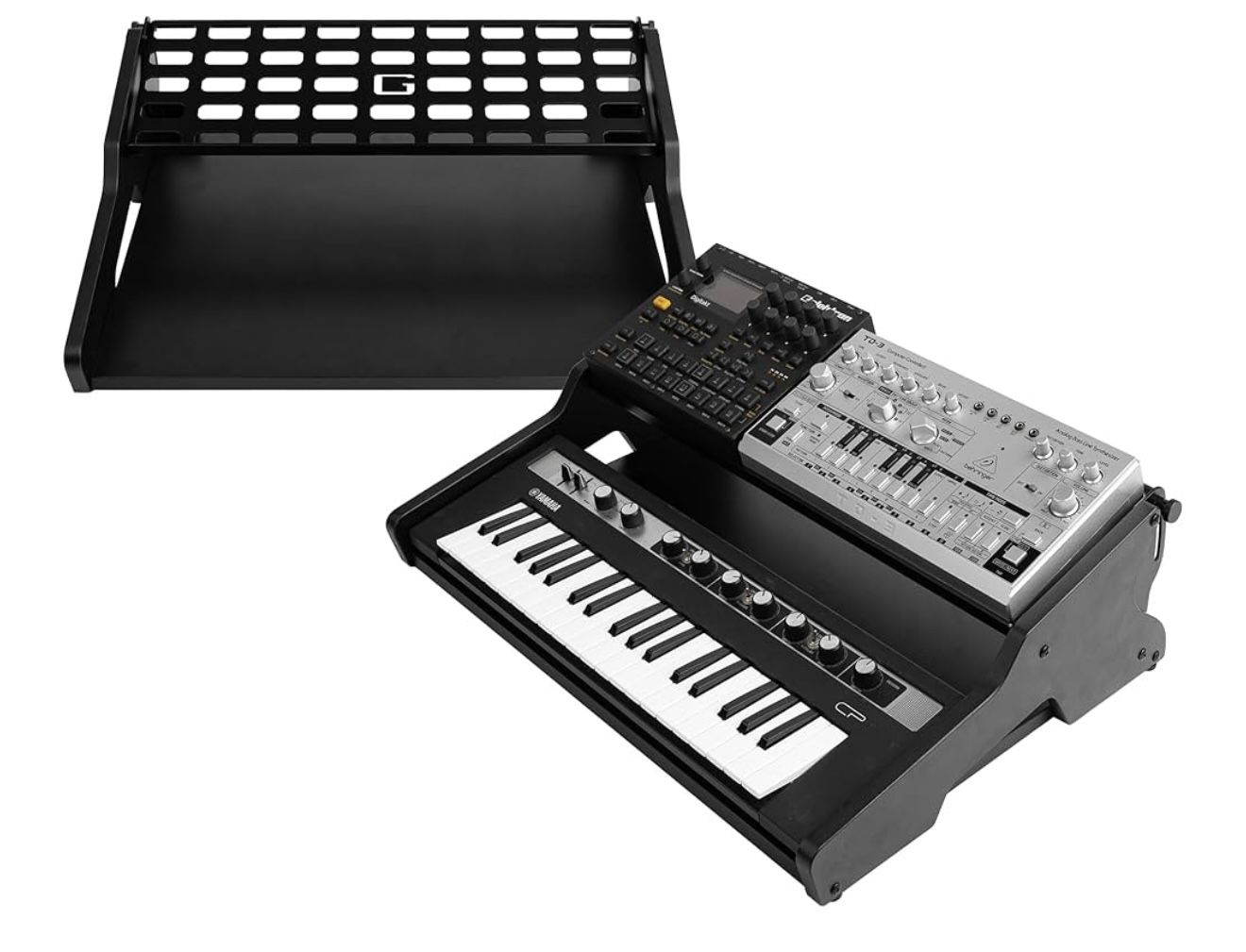 Gator Frameworks Elite Synth Oasis Series Keyboard Stand For 32-Key Midi Controllers, Black (GFW-ELITE-SYNTHOASIS-BLK-32)  Color: Black  Color Black B
