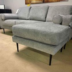 Hazela Charcoal Sectional Sofa Couch 