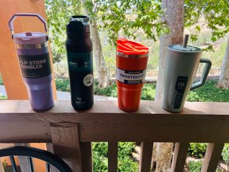 Stanley, Reduce, Frostbuddy, and Brumate water bottles