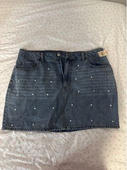 Jean shirt with rhinestones
