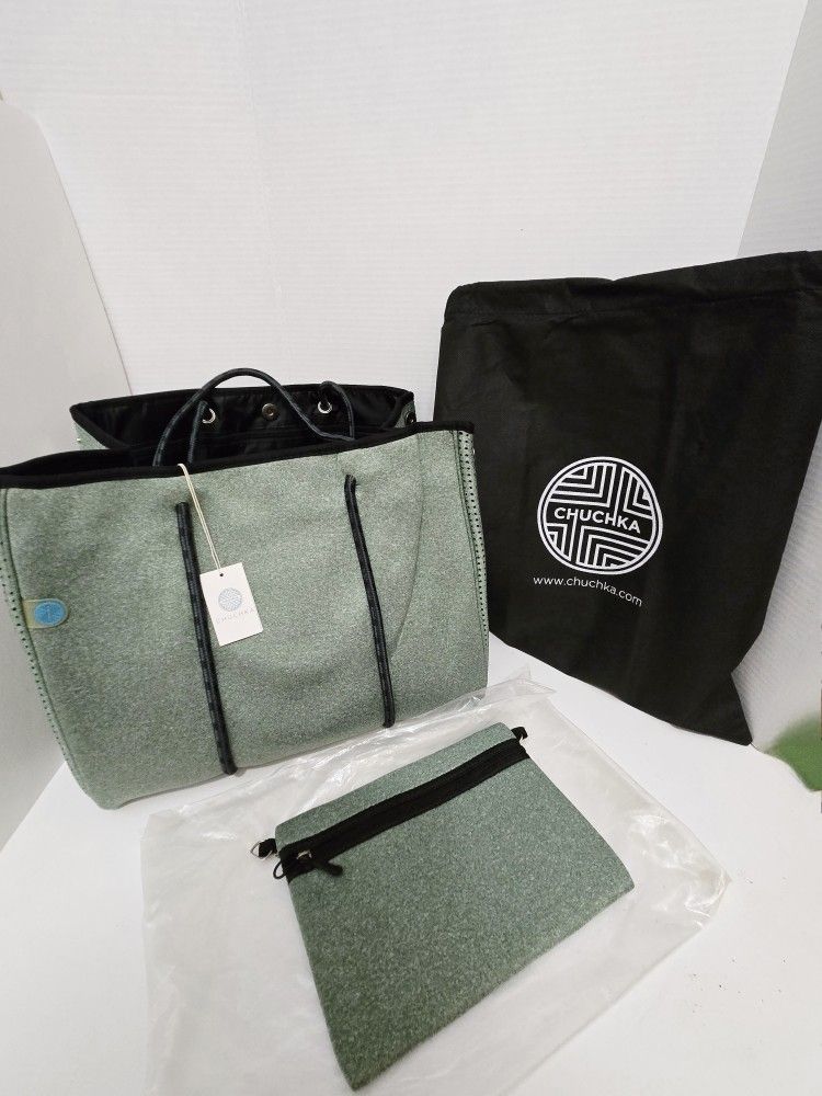 Chuchka Neoprene Tote Bag, Pouch & Dust Bag Australian Designed NWT