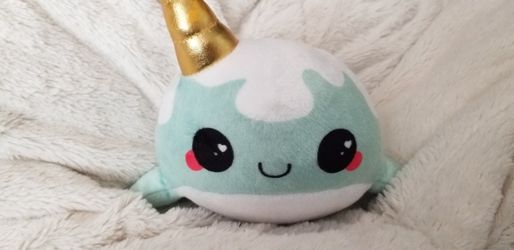 Glitter galaxy 12 inch narwhal plush