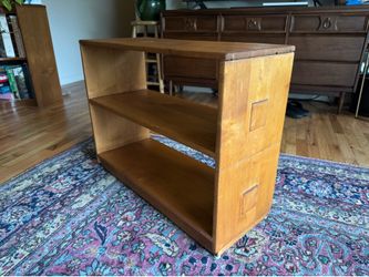Vintage Wooden 2-Shelf Bookcase Mid Century Modern Shelf