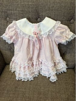 Infant Pretty in Pink Dress with lots of Ruffles Size 6-9 months by Bryan 1980’s