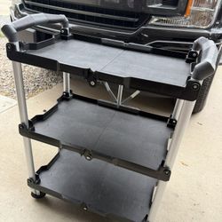 Like New Barely Used Olympia Tools 85-188 Pack-N-Roll Folding Collapsible Service Cart, 150LB Capacity, Black