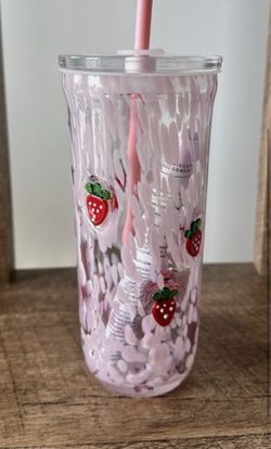 Starbucks Strawberry Glass Tumbler