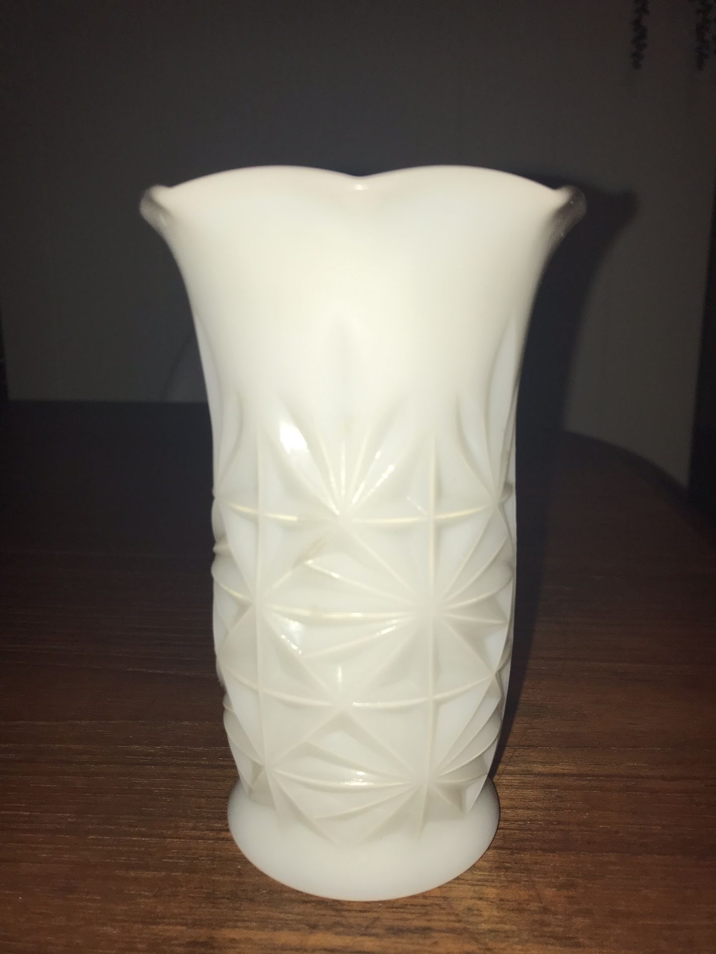 Carved Milk Glass antique vase