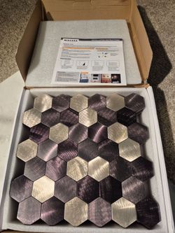 MISCASA Peel-and-Stick Hexagon PVC Mosaic Tile 12 11.4x11.4 12 Pack NIB