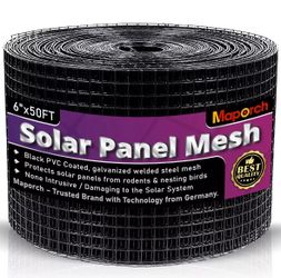 2x Rolls Of Solar Panel Critter Guard - PVC Coated Galvanized Steel Mesh 6" x50FT 