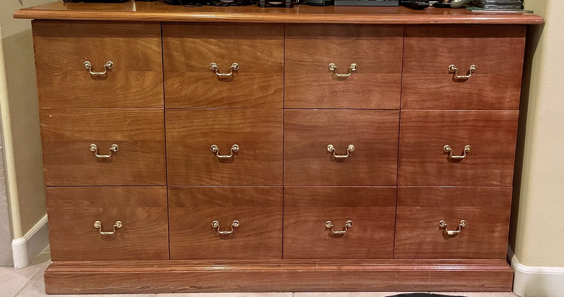 Hand Made 12 Drawer Solid Wood Filing Cabinet