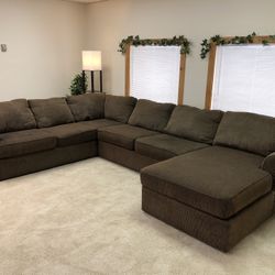 Brown Sectional Couch Sofa Free Delivery 