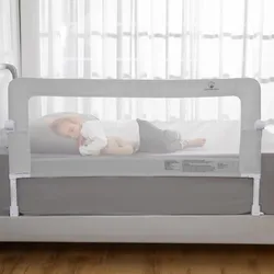 ComfyBumpy XL Adjustable Toddler Bed Rail Guard Mattress Side Rail for Kids- Safety Rail, Gray